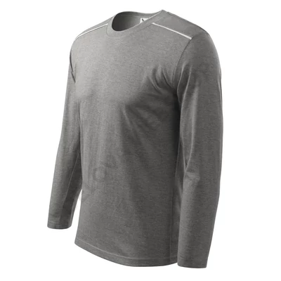 Long Sleeve Pólók unisex, sötétszürke melírozott