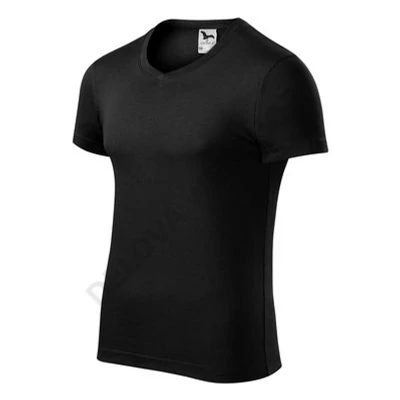 Slim Fit V-neck Pólók férfi, fekete