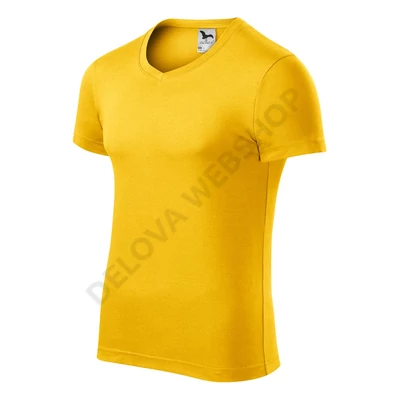 Slim Fit V-neck Pólók férfi, sárga