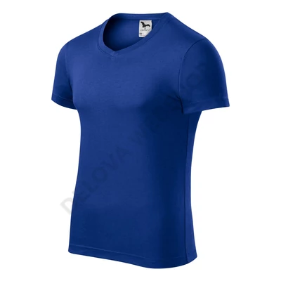 Slim Fit V-neck Pólók férfi, királykék