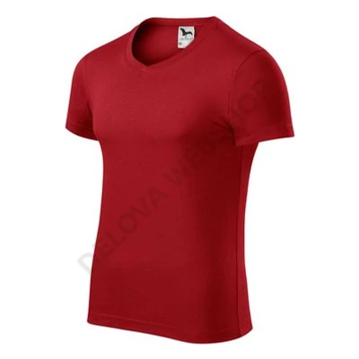 Slim Fit V-neck Pólók férfi, piros