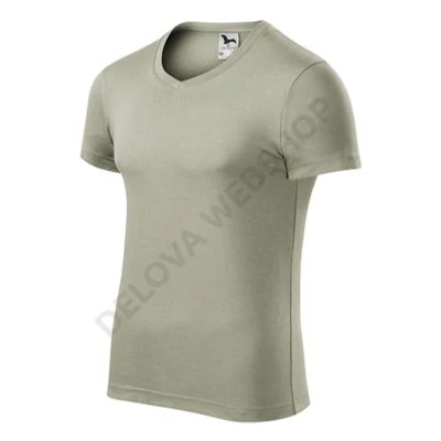 Slim Fit V-neck Pólók férfi, világos khaki