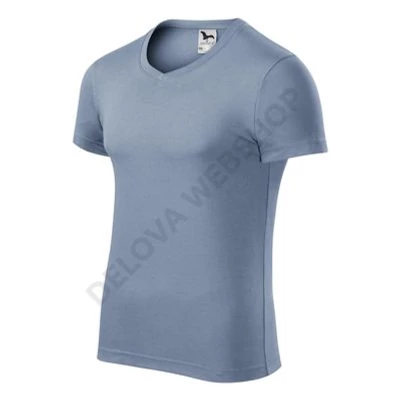 Slim Fit V-neck Pólók férfi, denim
