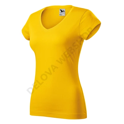 Fit V-neck Pólók női, sárga