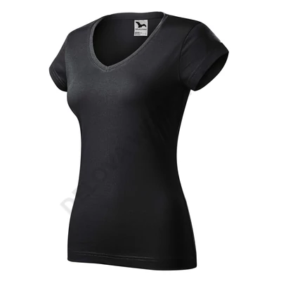 Fit V-neck Pólók női, ebony gray