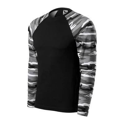 Camouflage LS Pólók unisex, terepszín szürke
