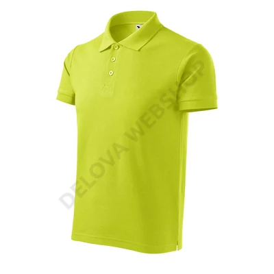 Cotton Galléros póló férfi, lime szin
