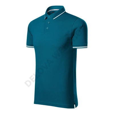 Perfection plain Galléros póló férfi, petrol blue