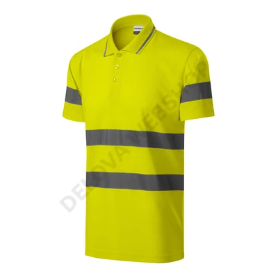 HV Runway Galléros póló unisex, fényvisszaverő sárga