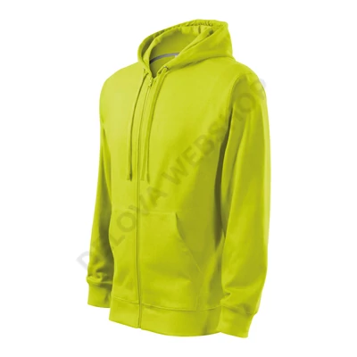Trendy Zipper Felső férfi, lime szin