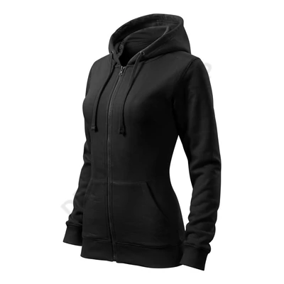Trendy Zipper Felső női, fekete