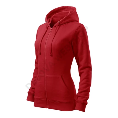 Trendy Zipper Felső női, piros