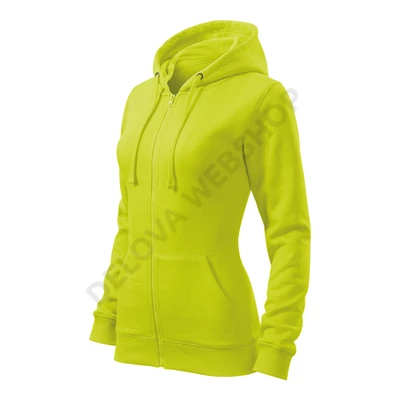Trendy Zipper Felső női, lime szin