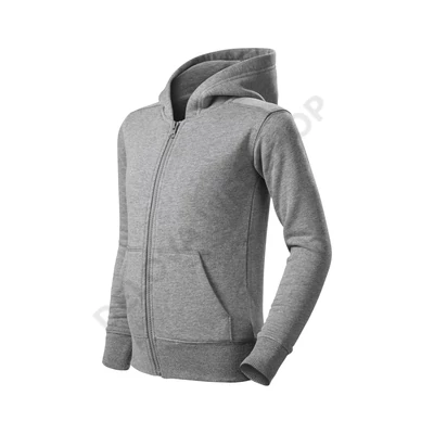 Trendy Zipper Felső gyerek, sötétszürke melírozott
