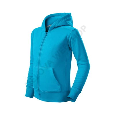 Trendy Zipper Felső gyerek, türkiz