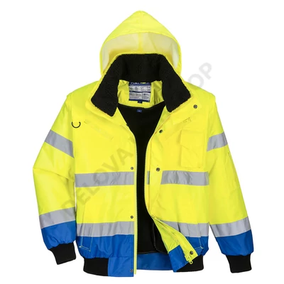 Hi-Vis Kontraszt Bomber dzseki, sárga/királykék