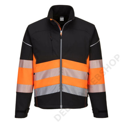 PW3 Hi-Vis Class 1 Softshell kabát (3L), fekete/narancs