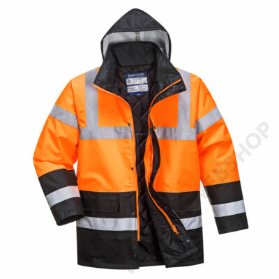 Hi-Vis Kéttónusú Traffic kabát, narancs/fekete