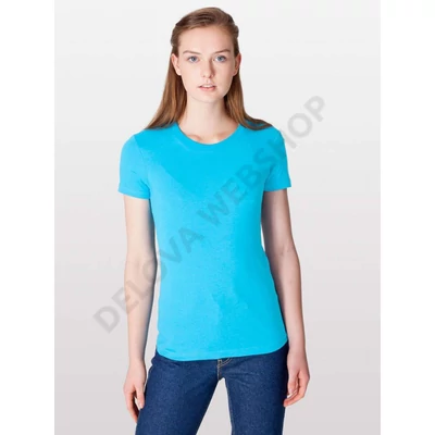 AA2102 WOMEN'S FINE JERSEY SHORT SLEEVE T-SHIRT, Aqua