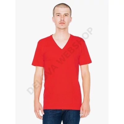 AA2456 UNISEX FINE JERSEY V-NECK T-SHIRT, Red