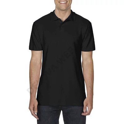 GI64800 SOFTSTYLE® ADULT DOUBLE PIQUÉ POLO, Black