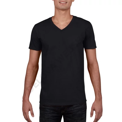 GI64V00 SOFTSTYLE® ADULT V-NECK T-SHIRT, Black