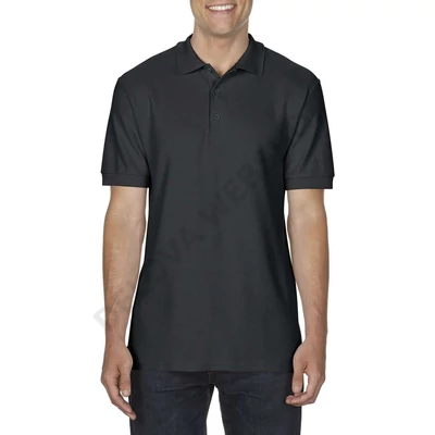 GI85800 PREMIUM COTTON® ADULT DOUBLE PIQUÉ POLO, Black