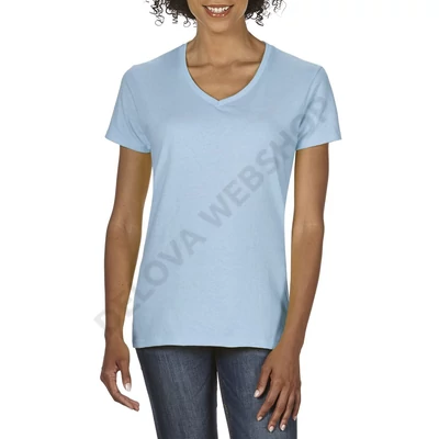GIL4100V PREMIUM COTTON® LADIES' V-NECK T-SHIRT, Light Blue