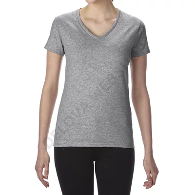 GIL4100V PREMIUM COTTON® LADIES' V-NECK T-SHIRT, RS Sport Grey