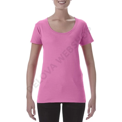 GIL64550 SOFTSTYLE® LADIES' DEEP SCOOP T-SHIRT, Azalea