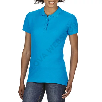 GIL64800 SOFTSTYLE® LADIES' DOUBLE PIQUÉ POLO, Sapphire