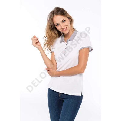 KA259 LADIES' TWO-TONE PIQUÉ POLO SHIRT, Black/Oxford Grey