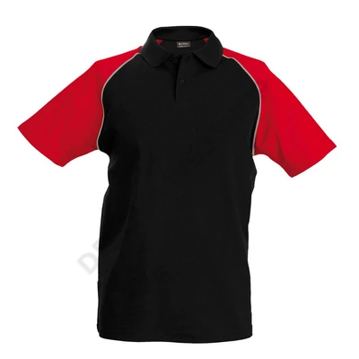 KA226 POLO BASE BALL - CONTRAST POLO SHIRT, Black/Red