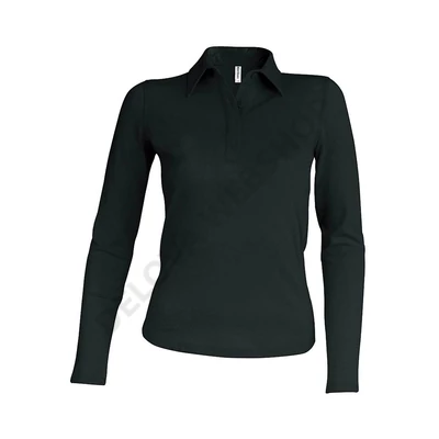 KA244 LADIES' LONG SLEEVE PIQUE POLO SHIRT, Black