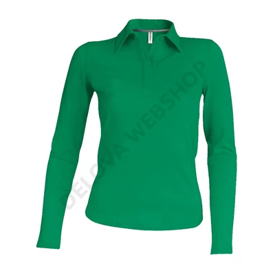 KA244 LADIES' LONG SLEEVE PIQUE POLO SHIRT, Kelly Green