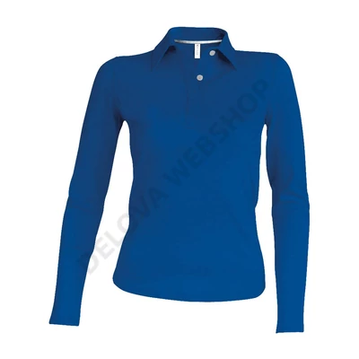 KA244 LADIES' LONG SLEEVE PIQUE POLO SHIRT, Light Royal Blue