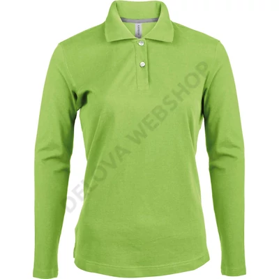 KA244 LADIES' LONG SLEEVE PIQUE POLO SHIRT, Lime
