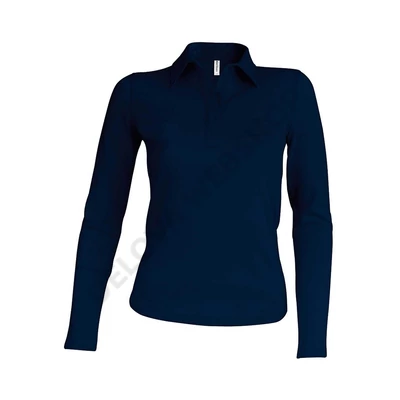 KA244 LADIES' LONG SLEEVE PIQUE POLO SHIRT, Navy