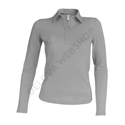 KA244 LADIES' LONG SLEEVE PIQUE POLO SHIRT, Oxford Grey