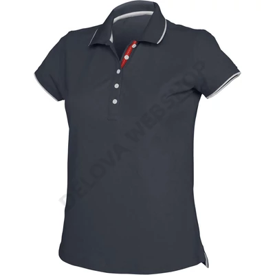 KA252 LADIES' SHORT SLEEVE POLO SHIRT, Navy/White/Red