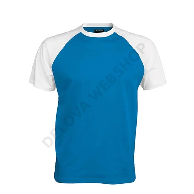 KA330 BASE BALL - CONTRAST T-SHIRT, Aqua Blue/White