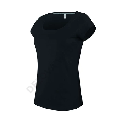 KA384 LADIES’ BOAT NECK SHORT SLEEVE T-SHIRT, Black