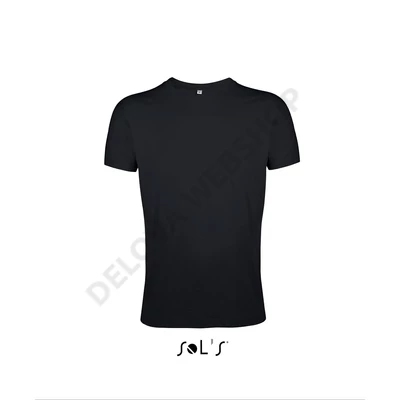 SO00553 REGENT FIT MEN’S ROUND COLLAR CLOSE FITTING T-SHIRT, Deep Black