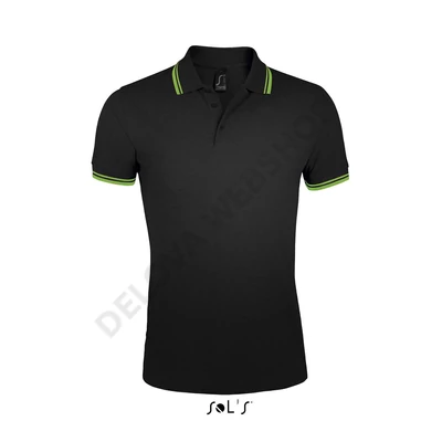 SO00577 PASADENA MEN POLO SHIRT, Black/Lime