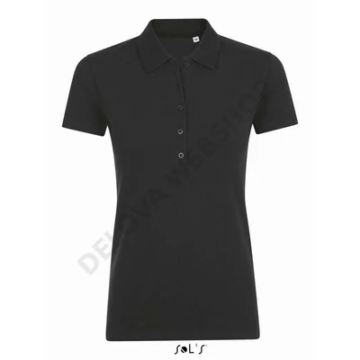 SO01709 PHOENIX WOMEN COTTON-ELASTANE POLO SHIRT, Black
