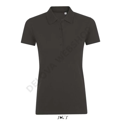 SO01709 PHOENIX WOMEN COTTON-ELASTANE POLO SHIRT, Charcoal Melange