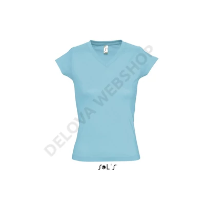 SO11388 MOON WOMEN’S V-NECK T-SHIRT, Atoll Blue