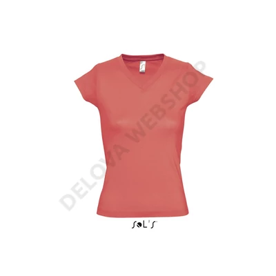 SO11388 MOON WOMEN’S V-NECK T-SHIRT, Red