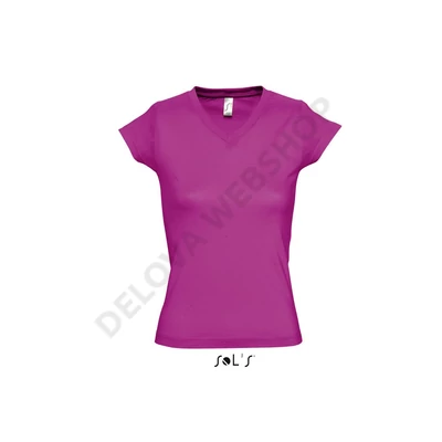 SO11388 MOON WOMEN’S V-NECK T-SHIRT, Fuchsia