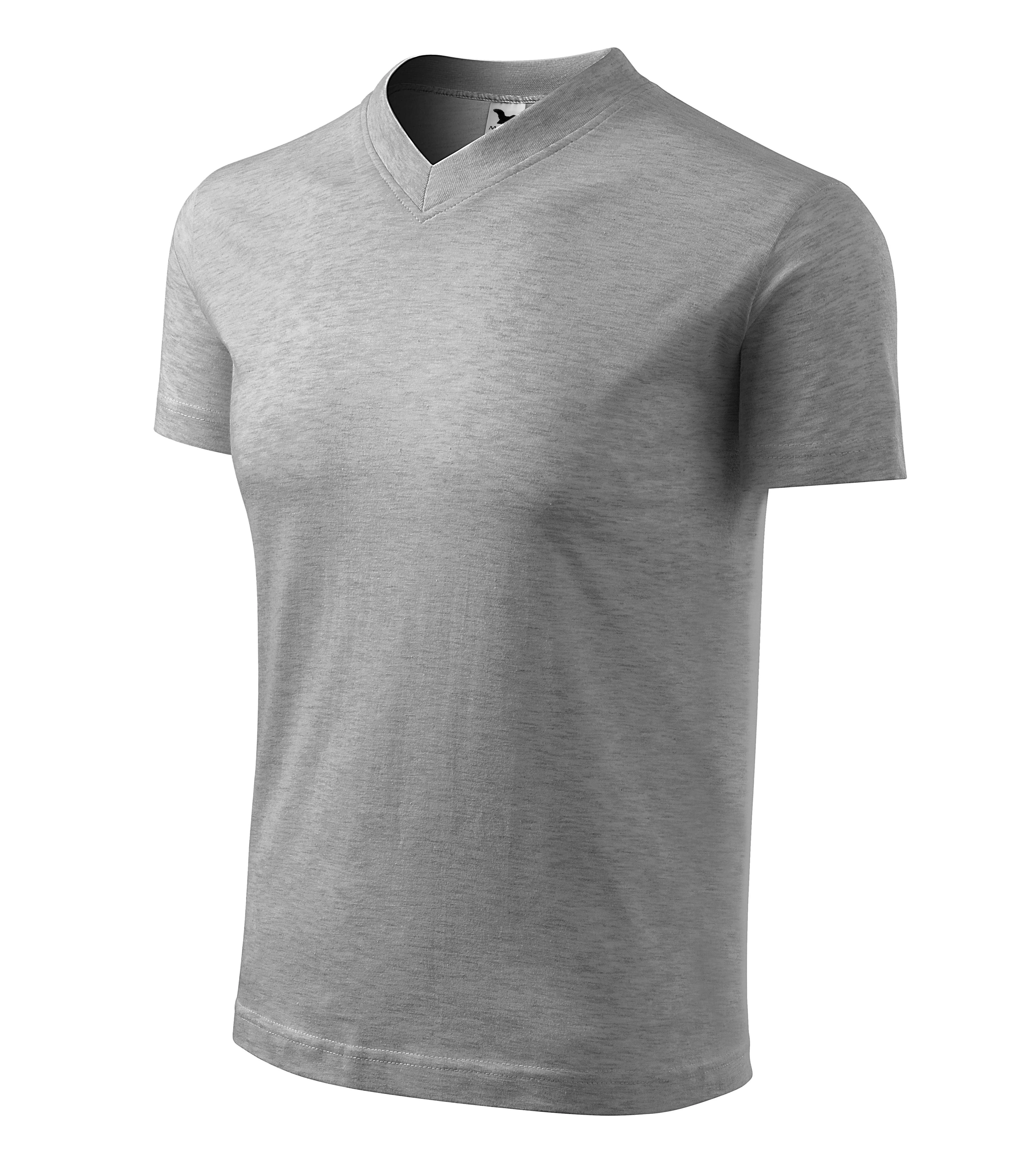 V-neck Pólók unisex, sötétszürke melírozott
